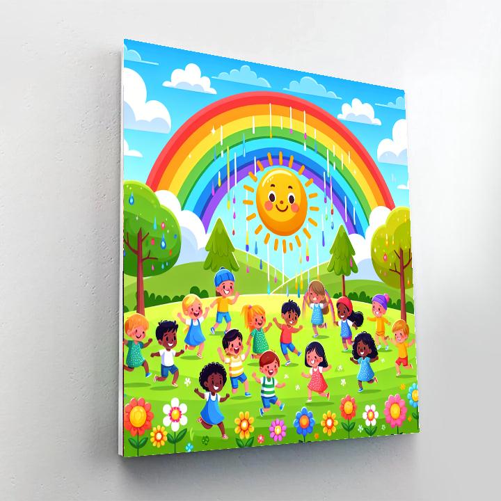 Rainbow Skies And Sunny Days Painting Number Kit