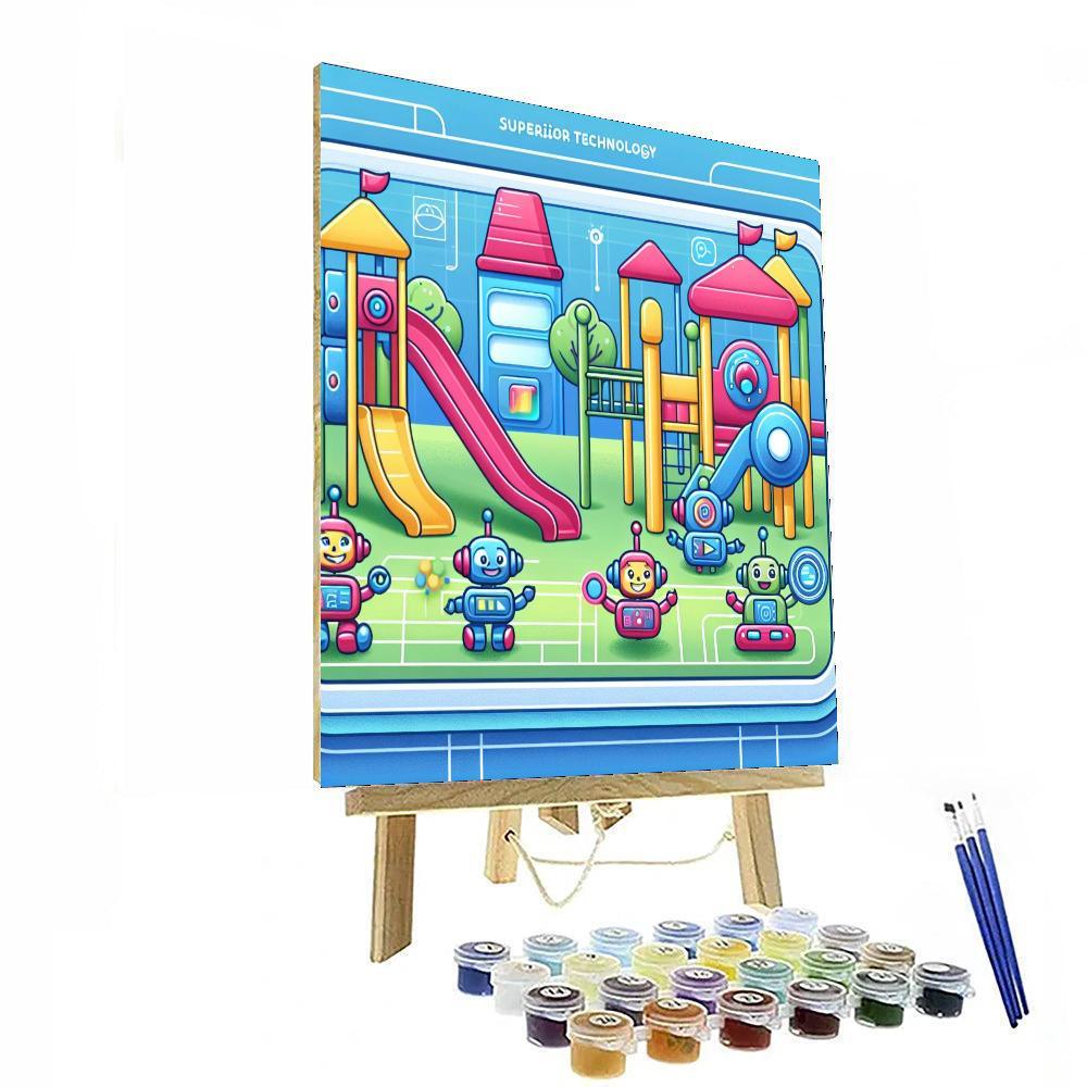 Playful Robot Playground Numbered Painting Kits