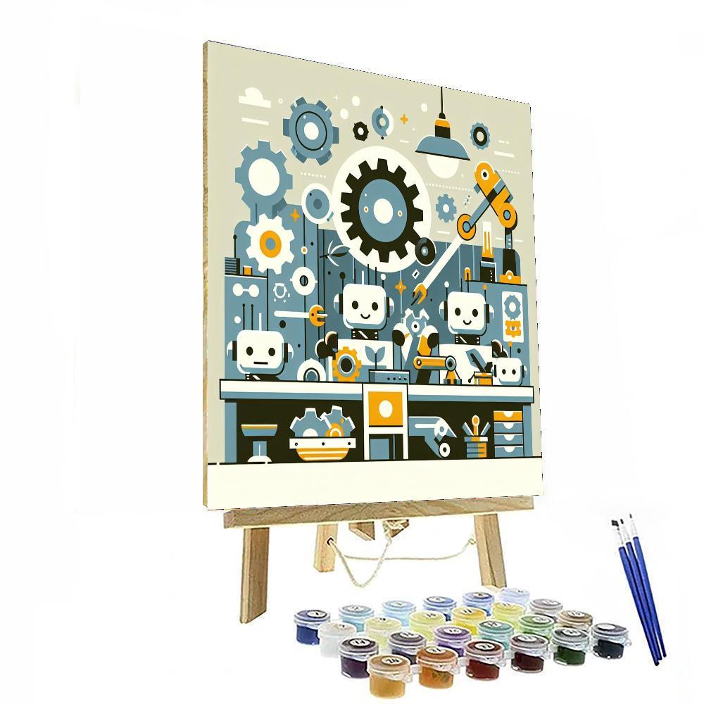 Friendly Robot Builders DIY Paint By Numbers