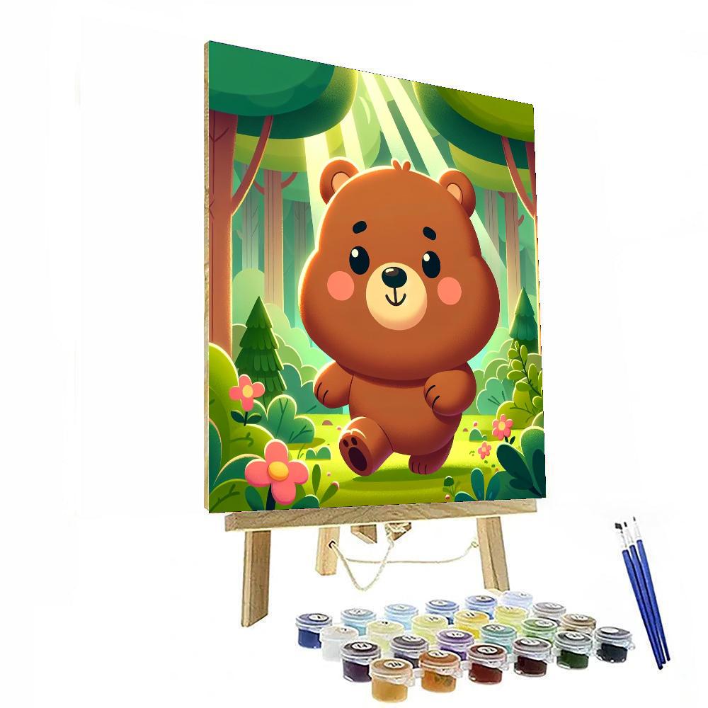 Brave Bear Cub Paint By Numbers Art