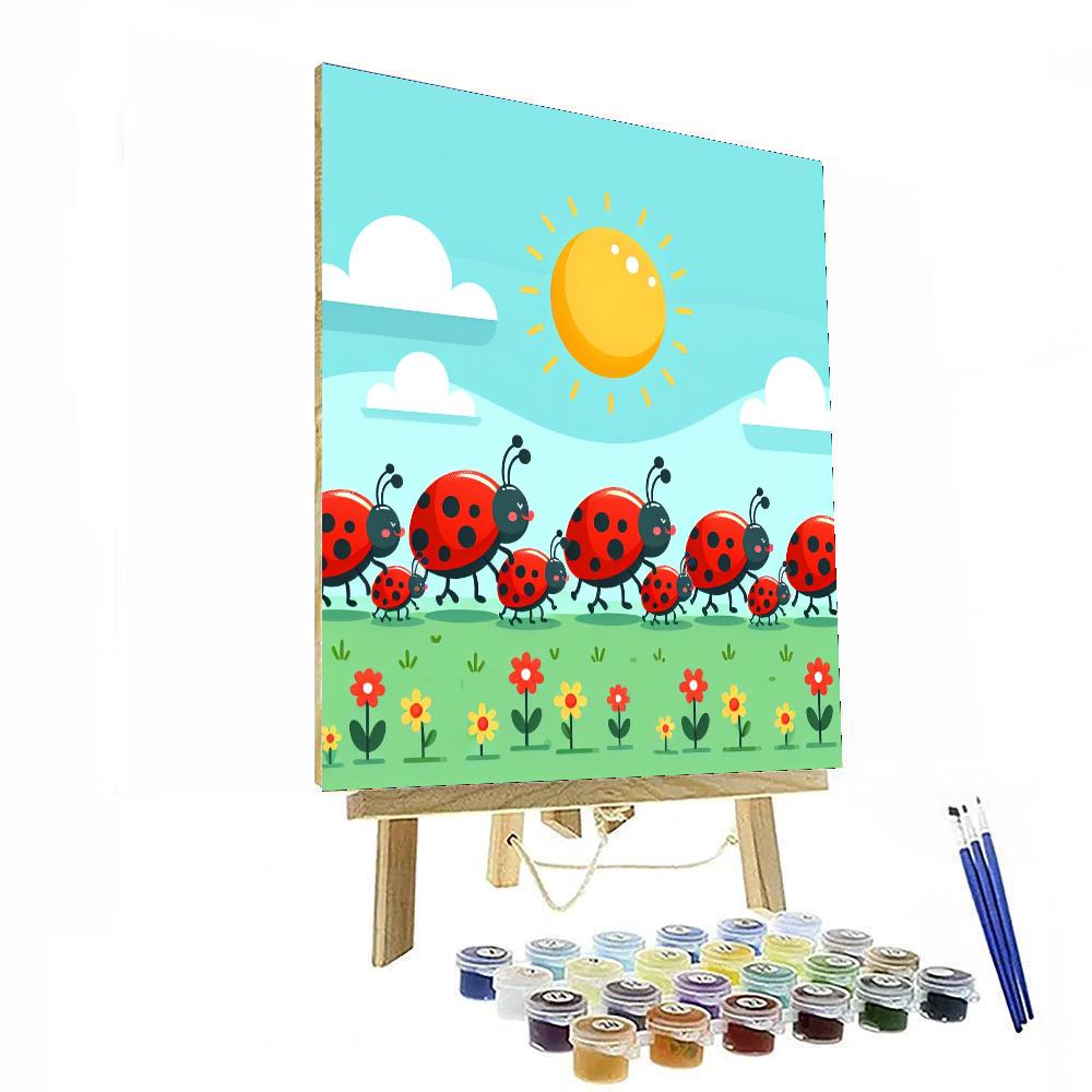 Lively Ladybug Parade Paint By Numbers