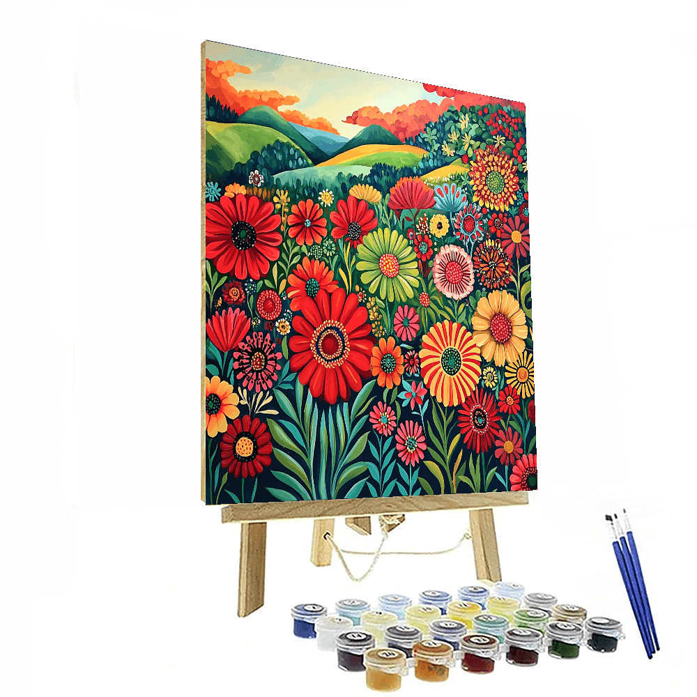 Frida Kahlo Inspired Fantasy Flora  Paint By Numbers Art