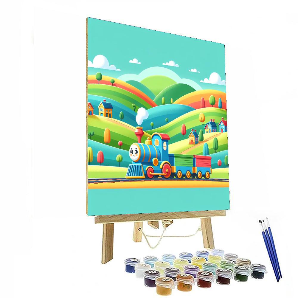 Toy Train Adventure Painting Number Kit
