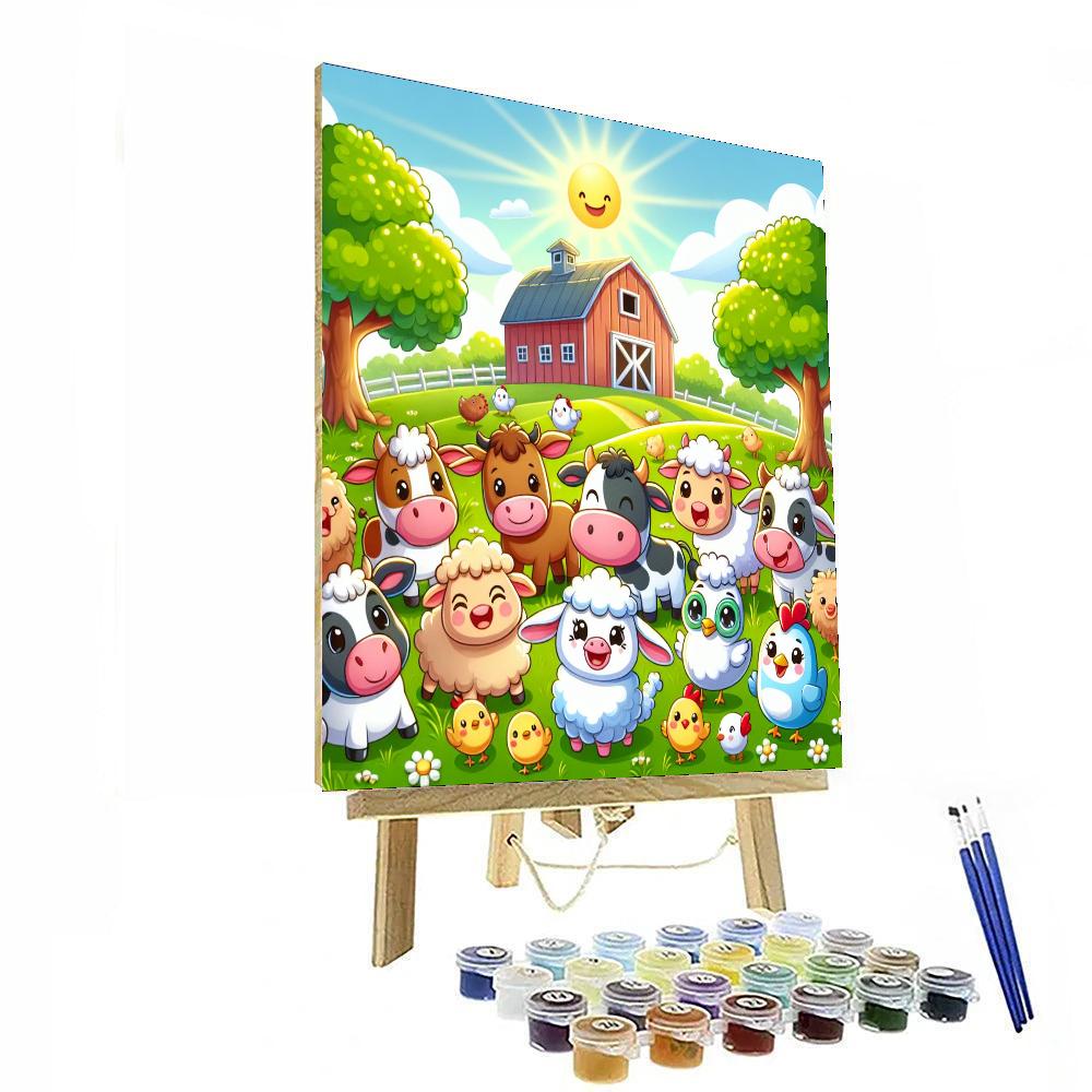 Cute Farm Fun Painting By Numbers Kit