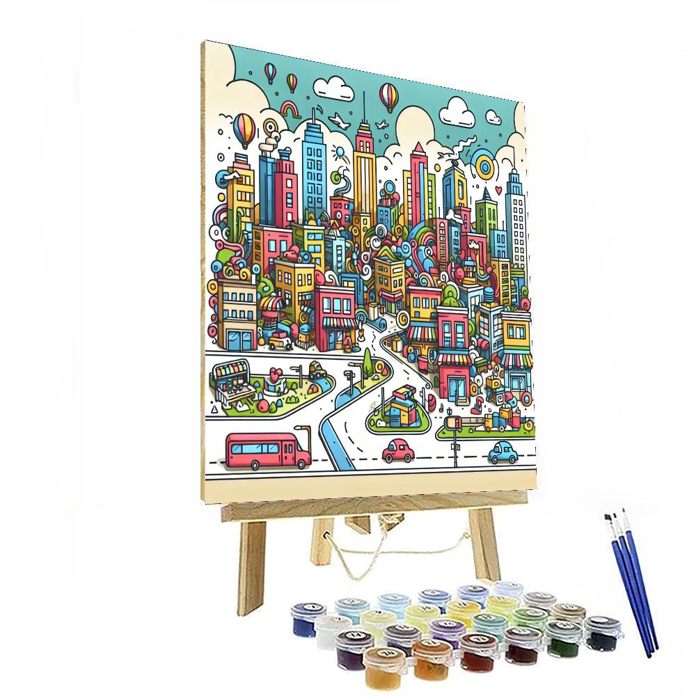 Creative Cityscape Constructions Paint By Numbers Art