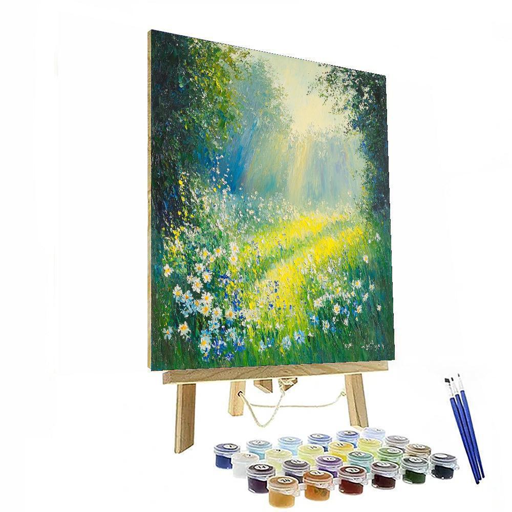Claude Monet Inspired Sunlit Meadow Dreamscape  Painting By Numbers Kit