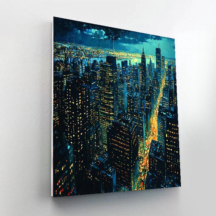 Edward Hopper Inspired Urban Nightscape Vibes  Painting Number Kit