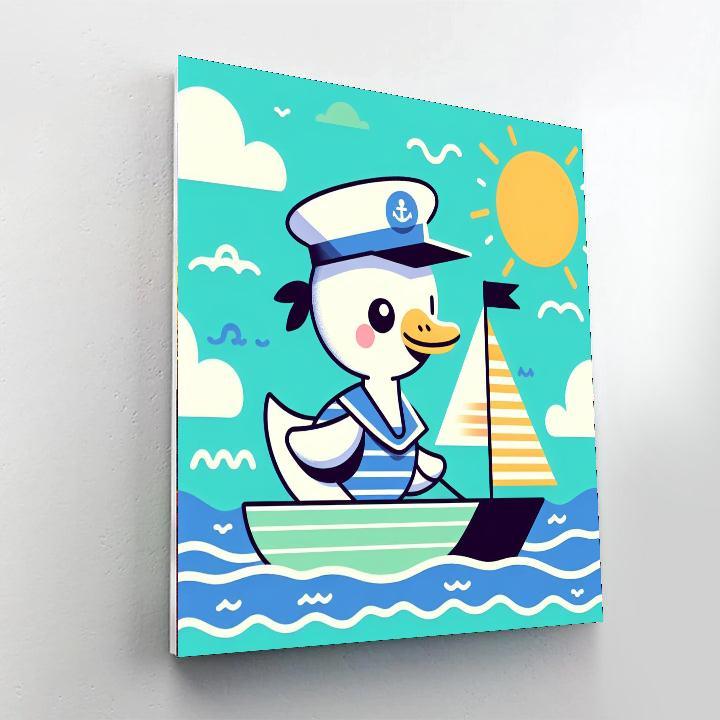 Sailing On The Seas With Captain Duck Paint By Number