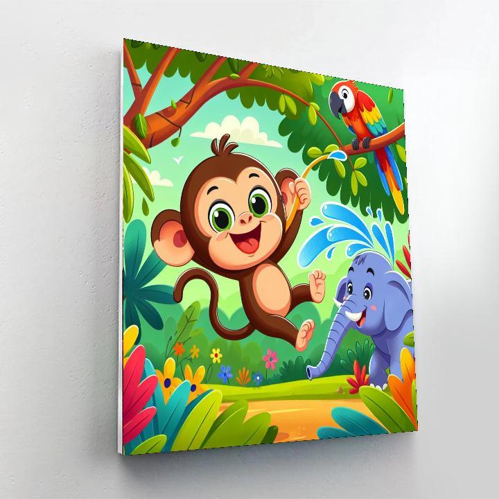 Cheerful Jungle Friends Paint By Numbers