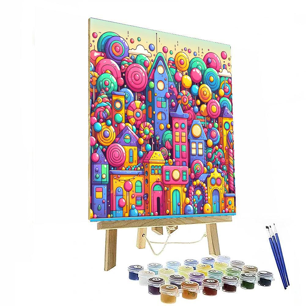 Bubblegum City Dreams Paint By Numbers Art