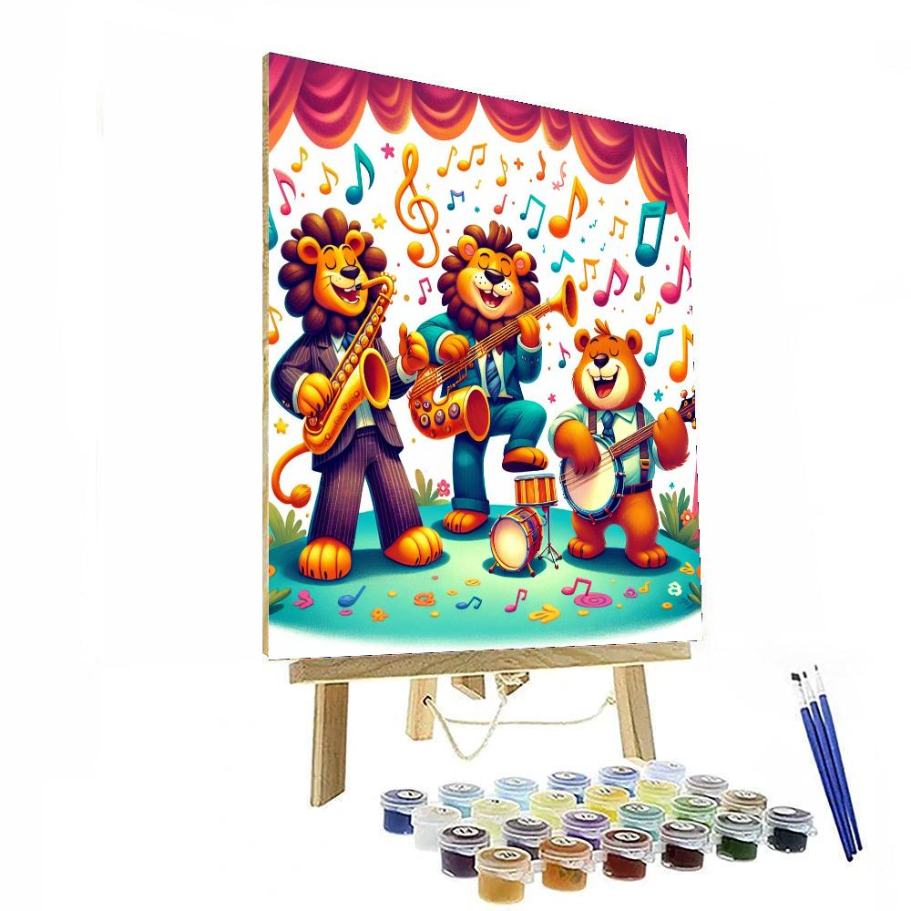 Colorful Animal Orchestra Paint By Numbers Art