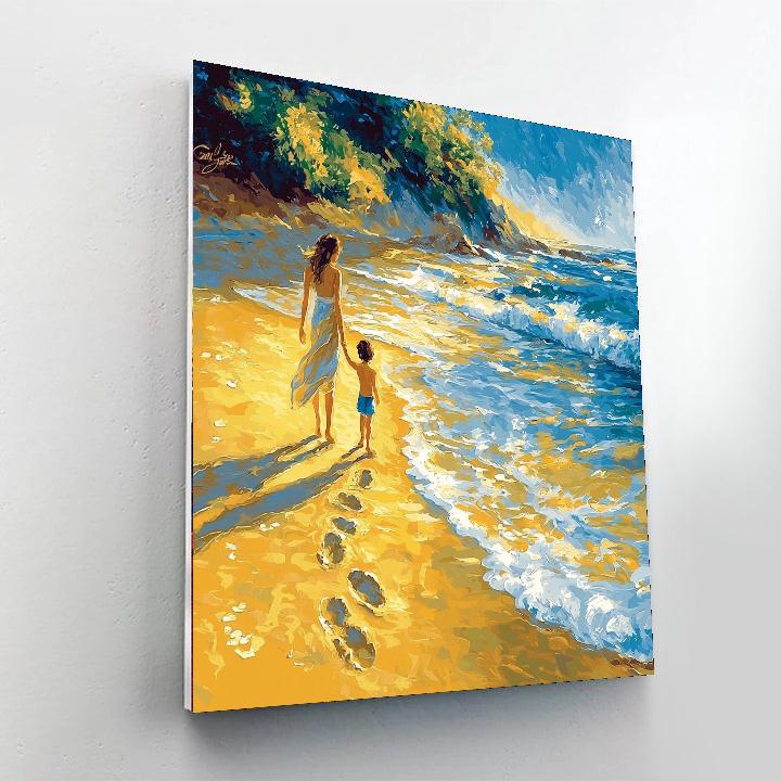 Hand In Hand On The Beach Paint By Numbers Kits