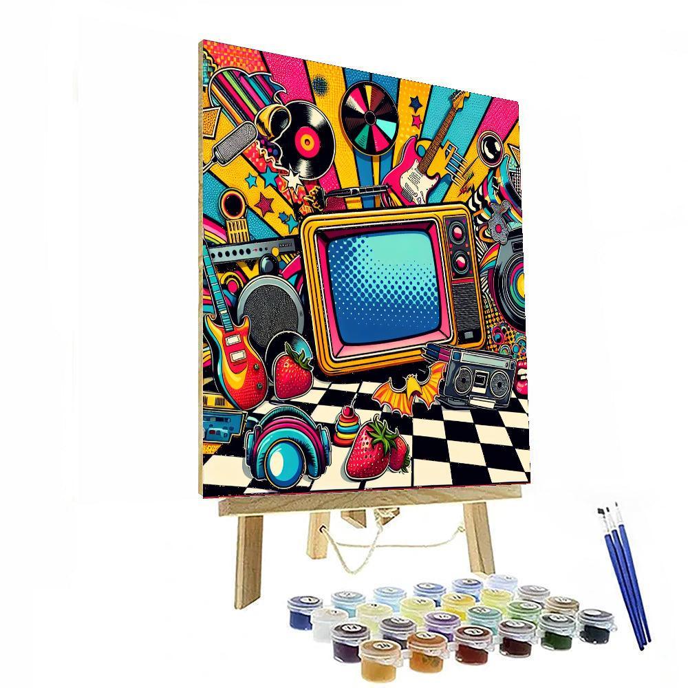 Retro Pop Art Scene Painting By Numbers Kit