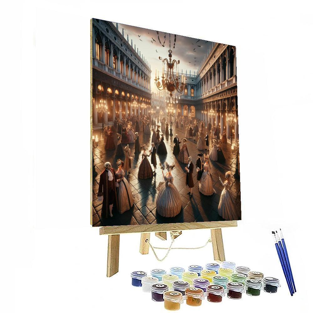 Masquerade Ball In St. Mark's Square - Italy Paint By Numbers Art