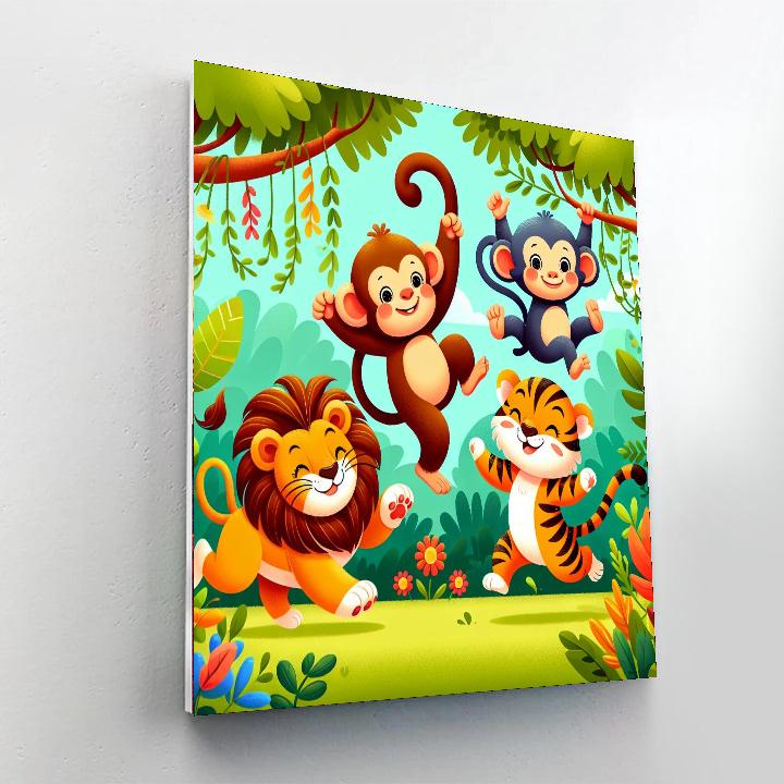 Bouncy Jungle Animals Painting By Numbers Kit