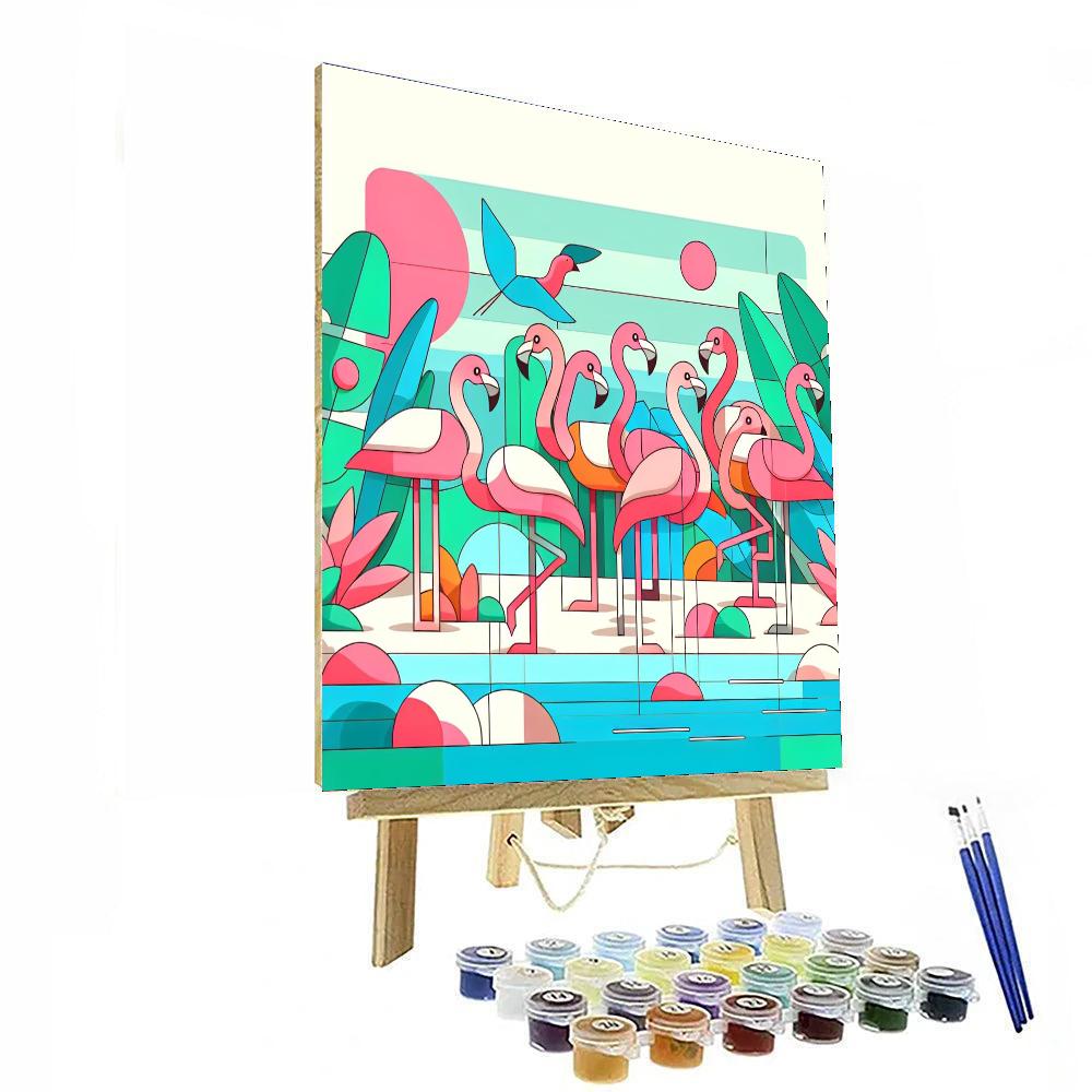Fantasy Flamingo Flock Paint By Numbers