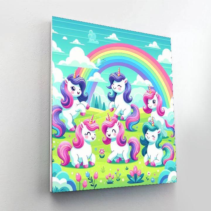 Rainbow Unicorn Fields Paint By Numbers