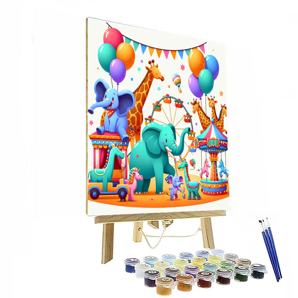 Zoo Animal Funfair Number Painting