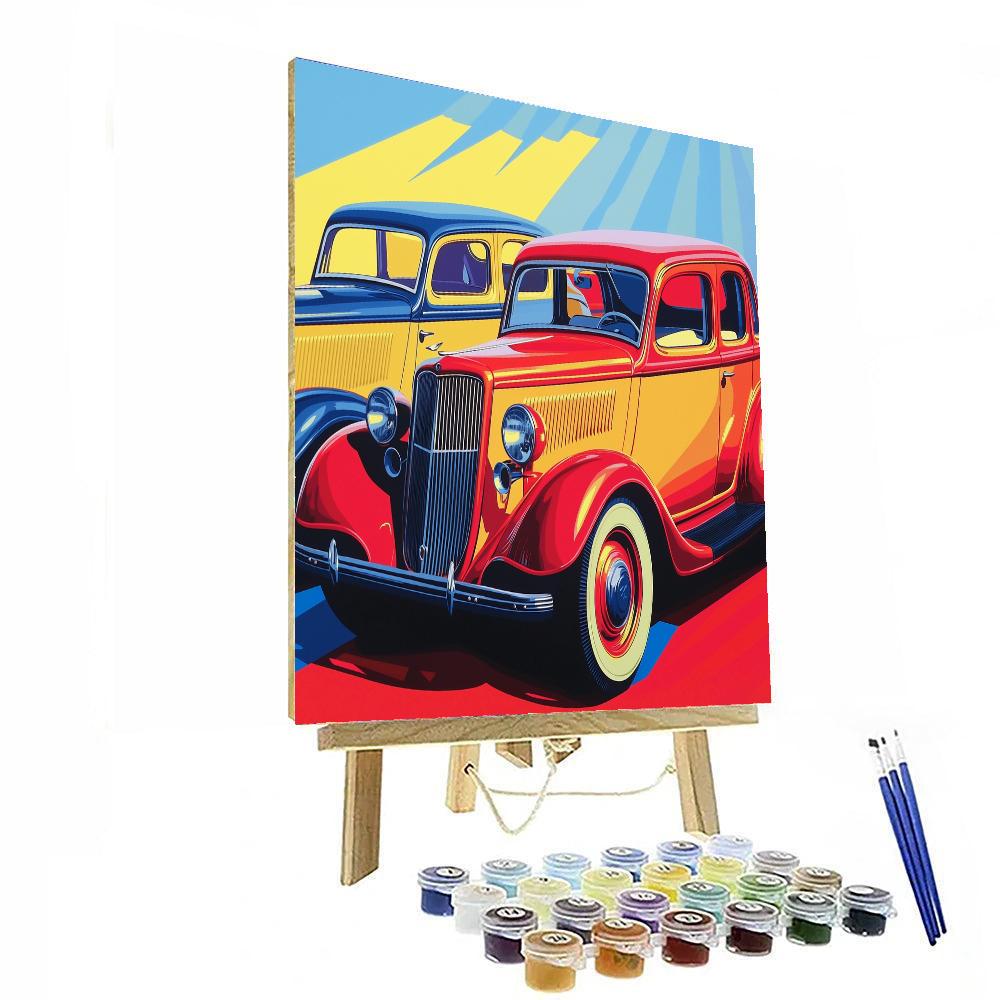 Andy Warhol Inspired Elegant Vintage Cars  Paint By Numbers Kits