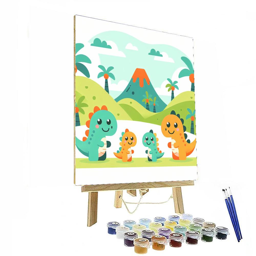 Dinosaurs In The Lost Valley Numbered Painting Kits