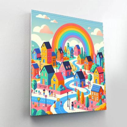 Rainbow Village DIY Paint By Numbers
