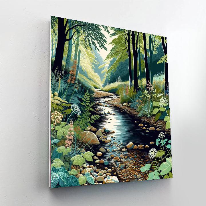 Gentle Woodland Brook DIY Paint By Numbers