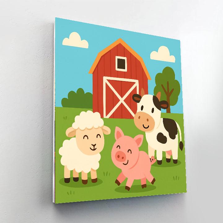 Cute Farmyard Paint By Numbers Art