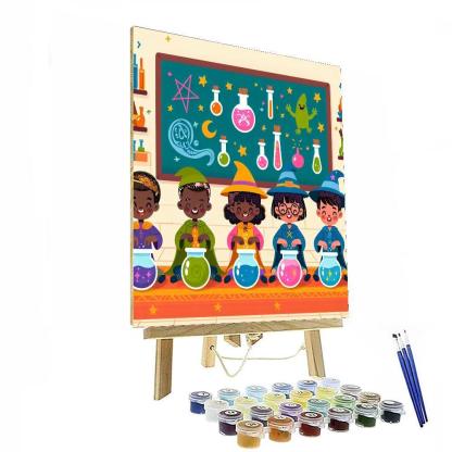 Magical Wizard School Number Painting