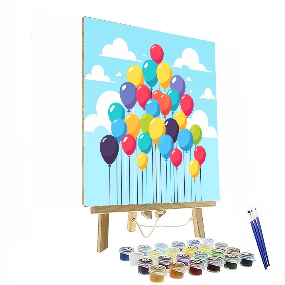 Balloons In The Breeze Painting Number Kit