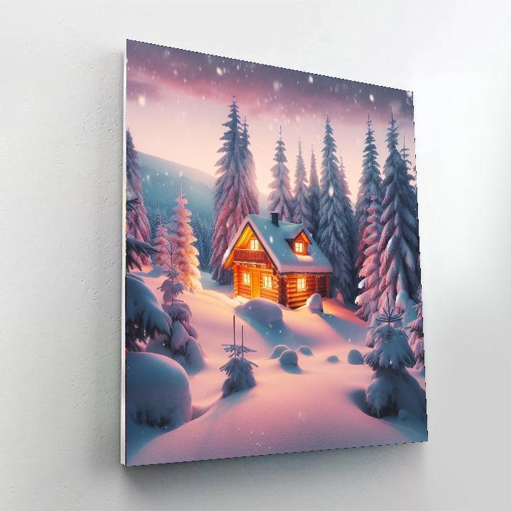 Winter Cabin Getaway Paint By Numbers Art