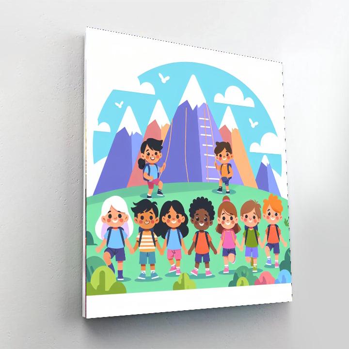 Majestic Mountain Trek Paint By Numbers Art