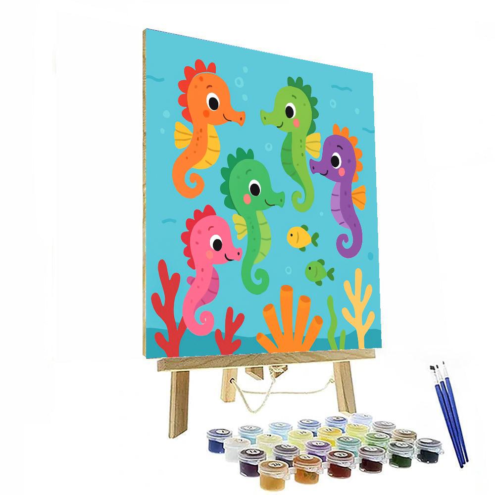 Charming Seahorses Numbered Painting Kits