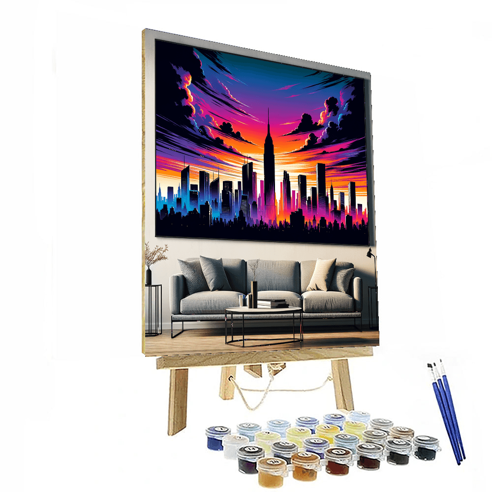 City Skyline Dusk DIY Paint By Numbers
