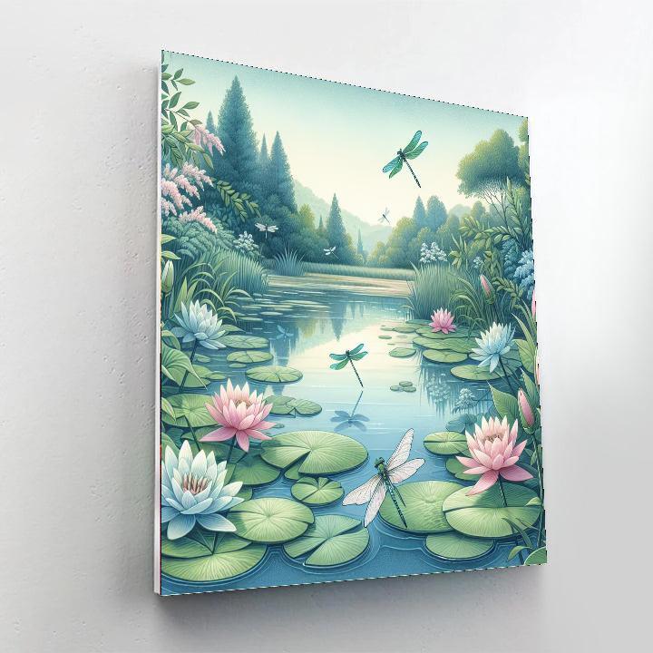 Mysterious Dragonfly Pond Paint By Numbers