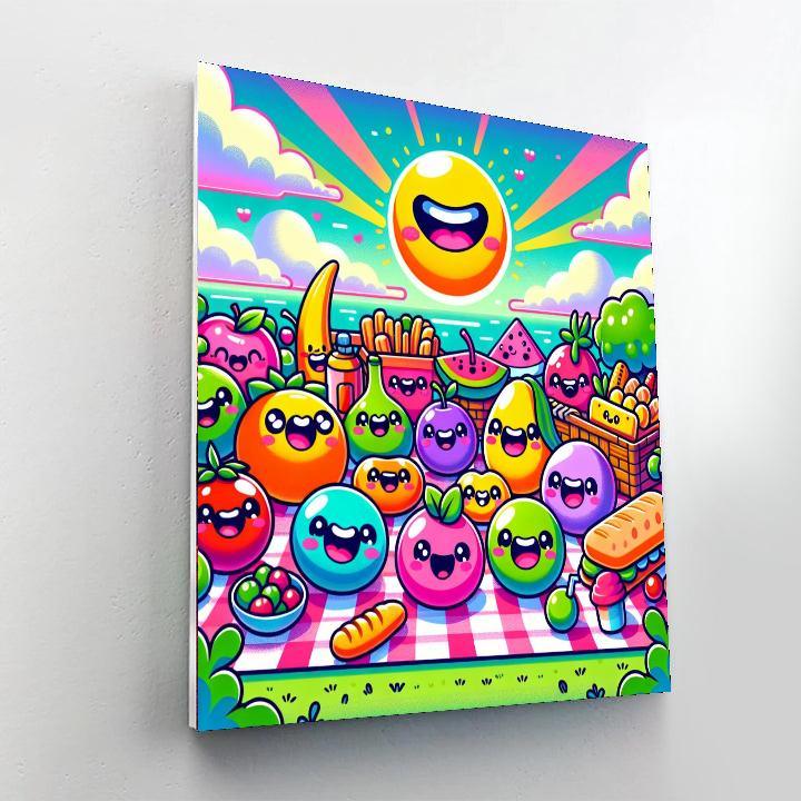 Adventure With Kawaii Food Characters Paint By Number