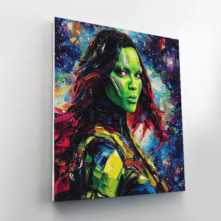Zoe Saldana: The Cosmic Navigator Of Guardians Of The Galaxy Number Painting