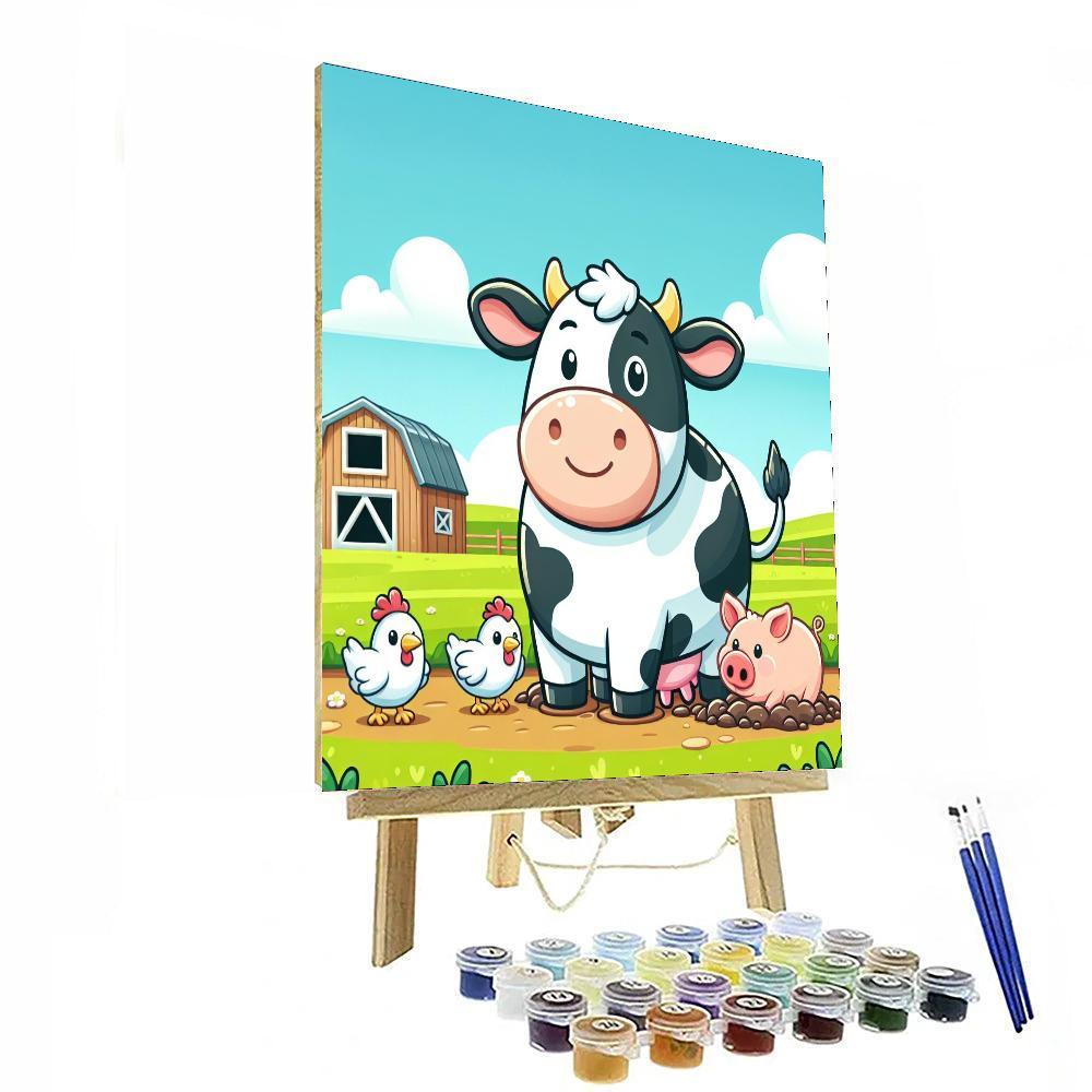 Funky Farm Animals Painting Number Kit