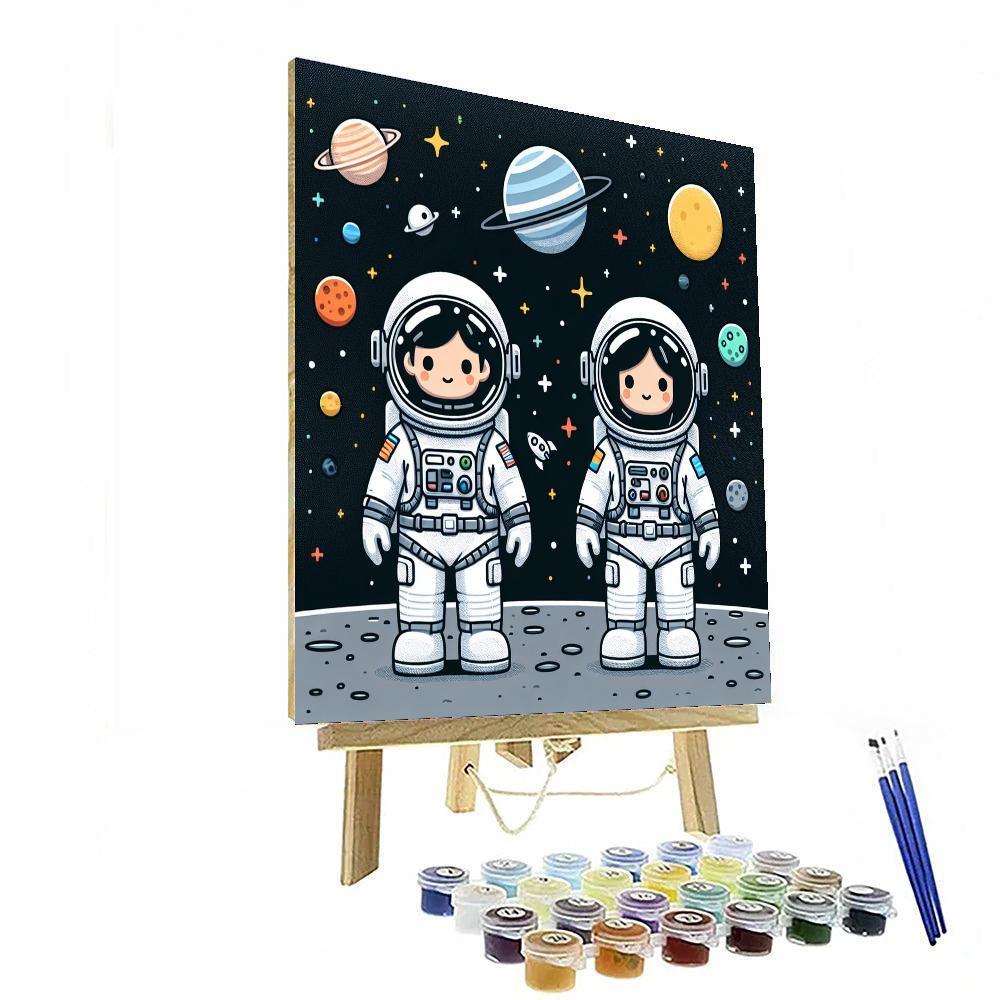 Starry Night Space Mission Painting Number Kit