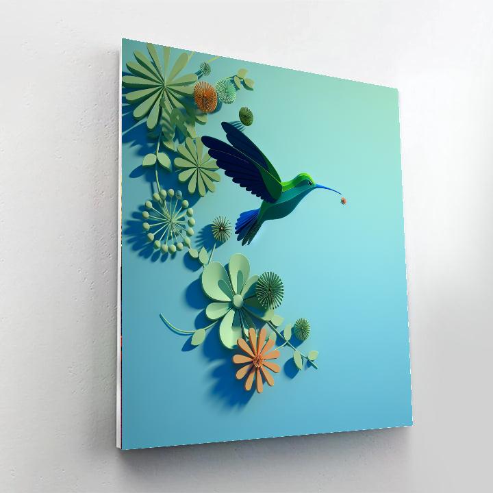 Hummingbird's Garden Oasis Painting By Numbers Kit