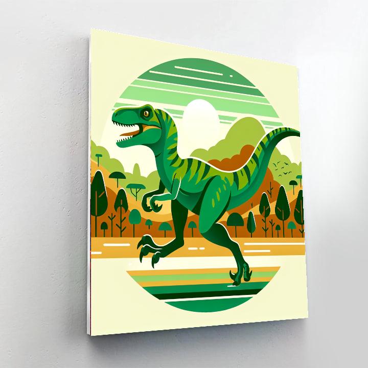 Vivid Velociraptor Paint By Number