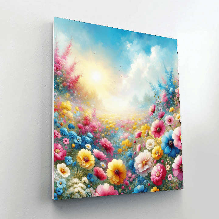 Vibrant Flower Fields Painting By Numbers Kit