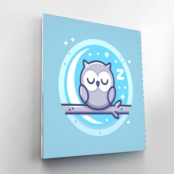 Sweet Dreaming Owl Paint By Numbers Art