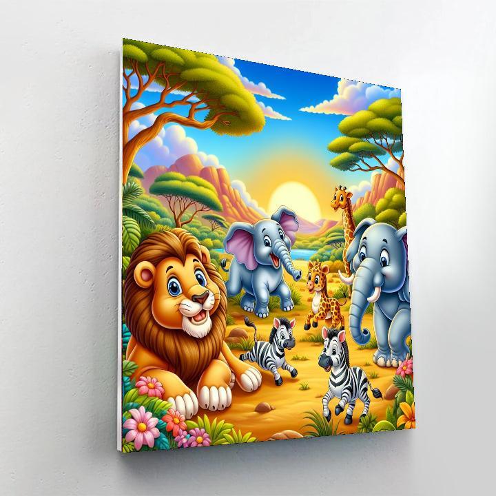 Rainbow Safari For Kids Numbered Painting Kits