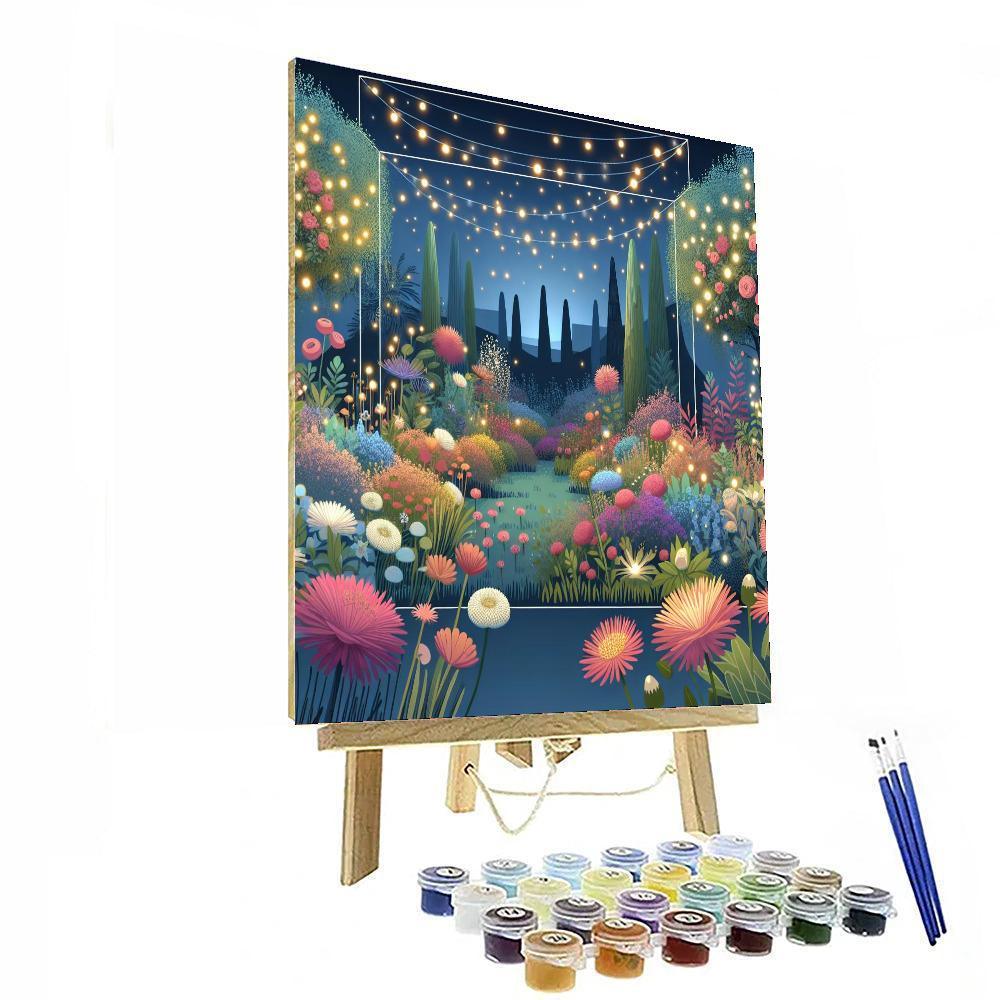 Enchanted Garden With Fairy Lights Paint By Number
