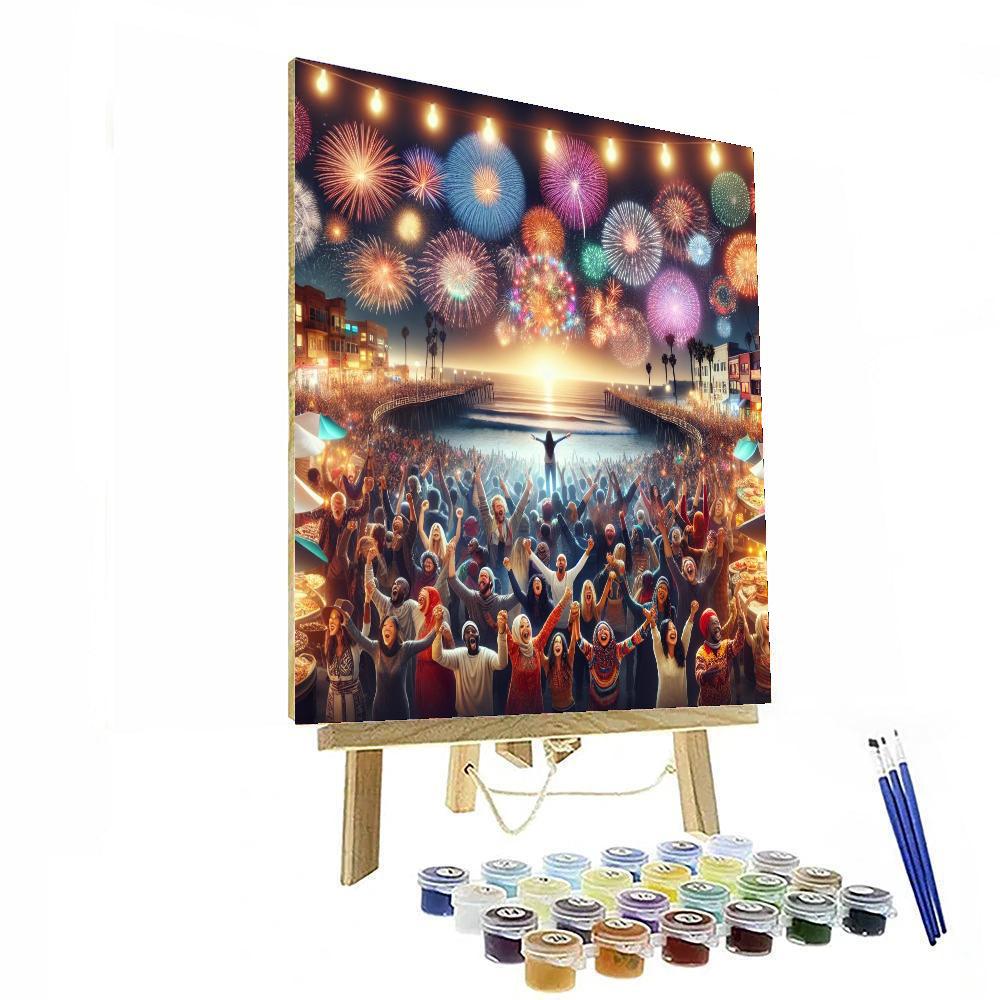 Valparaíso New Year’s Fireworks Number Painting