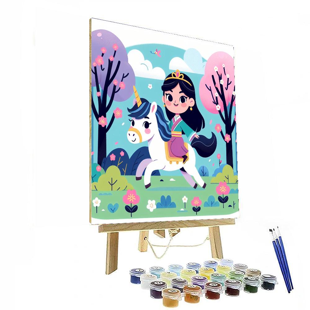 Princess And The Unicorn Paint By Number
