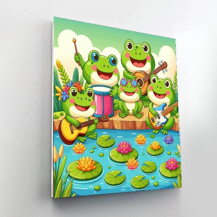 Happy Frog Band Paint By Numbers Art