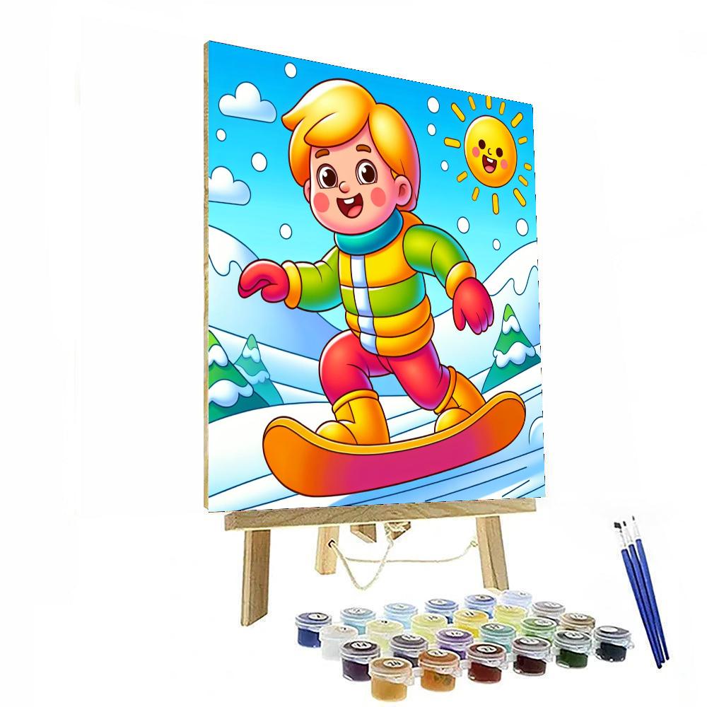 Sporty Snowboarder DIY Paint By Numbers