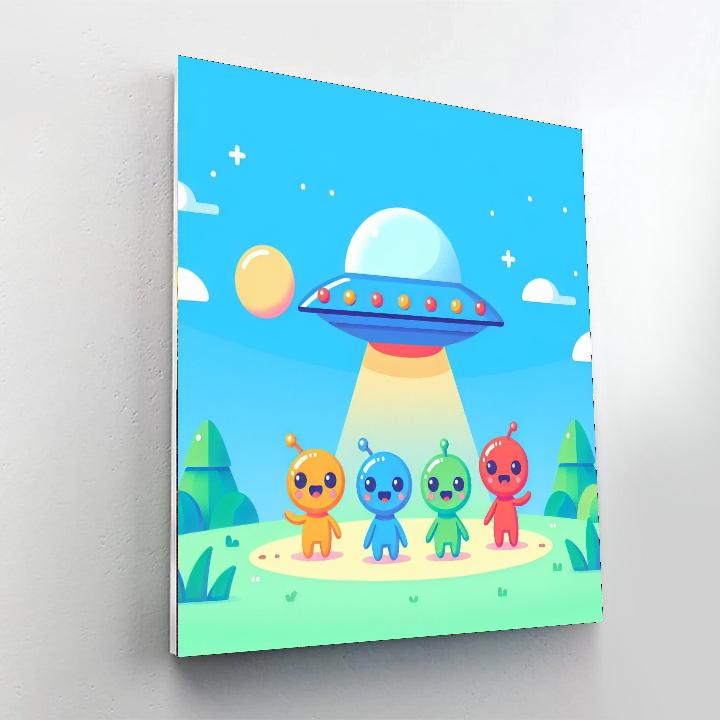 Friendly Aliens' Visit Numbered Painting Kits