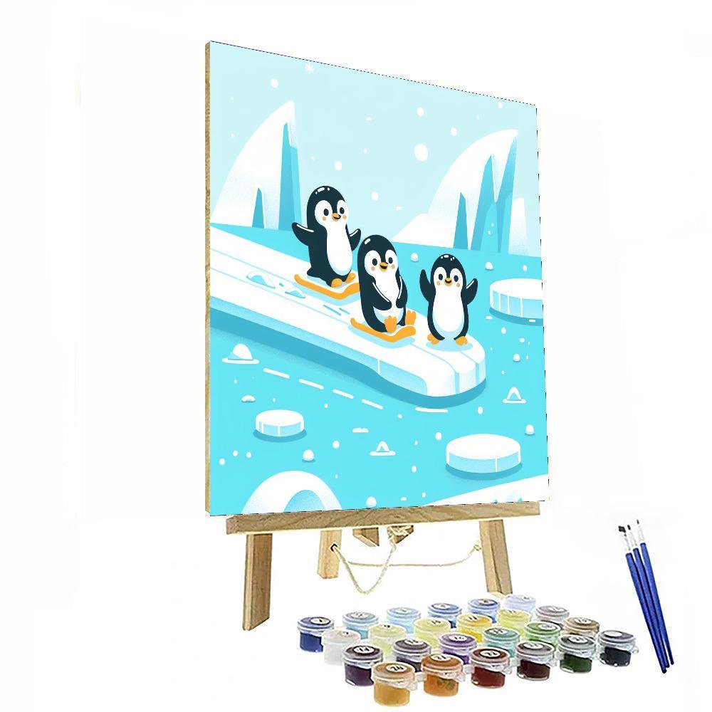 Polar Penguin Playdate Painting Number Kit